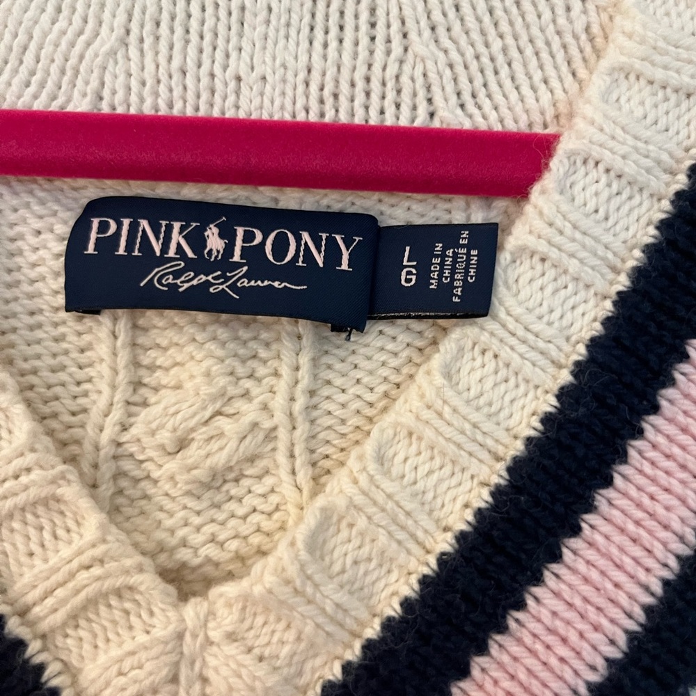 Ralph Lauren Pink Pony cricket sweater